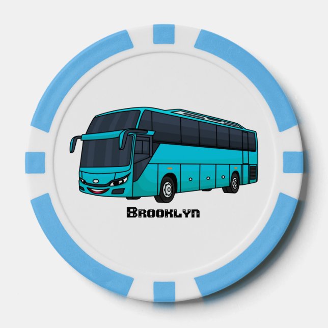 Fichas De Póquer Ilustracion moderno de personalizado de autobús de (Anverso)