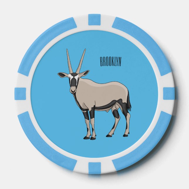 Fichas De Póquer Ilustracion Oryx personalizado (Anverso)