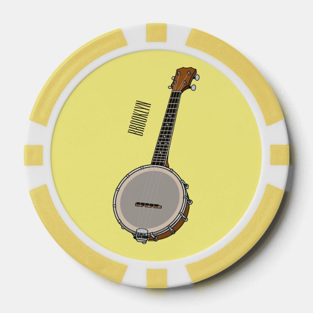 Fichas De Póquer Ilustracion personalizado Banjo (Anverso)