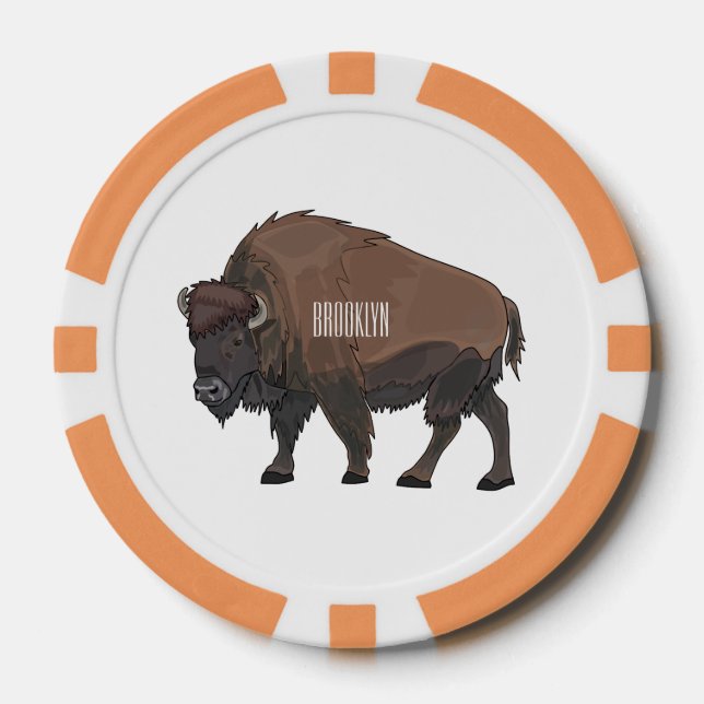 Fichas De Póquer Ilustracion personalizado Bison (Anverso)