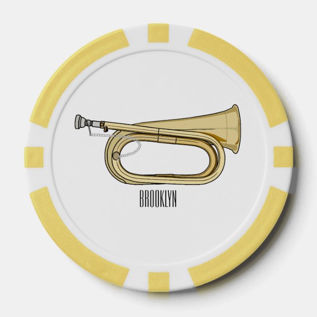 Fichas De Póquer Ilustracion personalizado Bugle (Anverso)