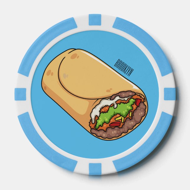 Fichas De Póquer Ilustracion personalizado Burrito (Anverso)