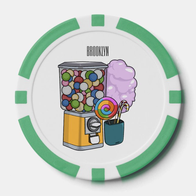 Fichas De Póquer Ilustracion personalizado Candy (Anverso)