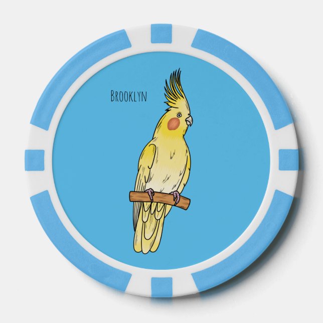 Fichas De Póquer Ilustracion personalizado de aves de Cockatiel (Anverso)