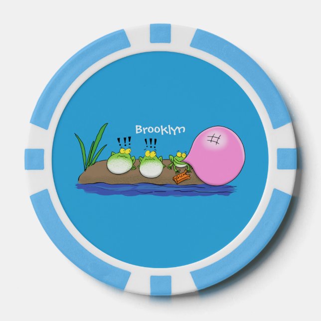 Fichas De Póquer Ilustracion personalizado de bblegum de ranas grac (Anverso)