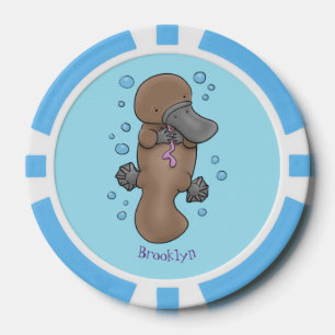 Fichas De Póquer Ilustracion personalizado de bebé de plaquypus fel