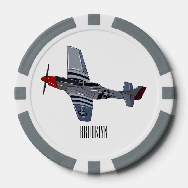 Fichas De Póquer Ilustracion personalizado de bombarderos (Anverso)