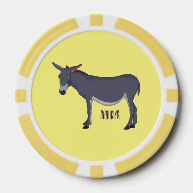 Fichas De Póquer Ilustracion personalizado de burro (Anverso)