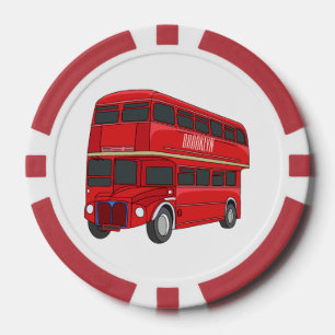 Fichas De Póquer Ilustracion personalizado de bus de dos pisos