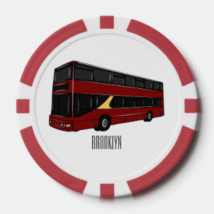 Fichas De Póquer Ilustracion personalizado de bus de dos pisos