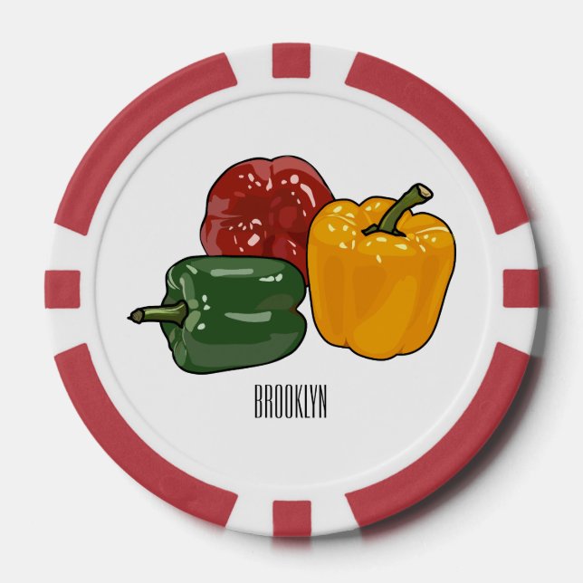 Fichas De Póquer Ilustracion personalizado de Capsicum (Anverso)