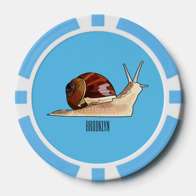 Fichas De Póquer Ilustracion personalizado de caracoles (Anverso)