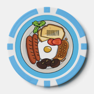 Fichas De Póquer Ilustracion personalizado de desayuno inglés