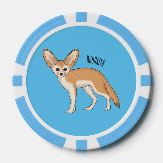Fichas De Póquer Ilustracion personalizado de Fennec fox (Anverso)