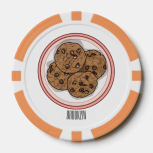Fichas De Póquer Ilustracion personalizado de galletas de chocolate