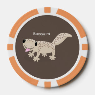 Fichas De Póquer Ilustracion personalizado de gecko de color marrón