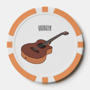 Fichas De Póquer Ilustracion personalizado de guitarra acústica