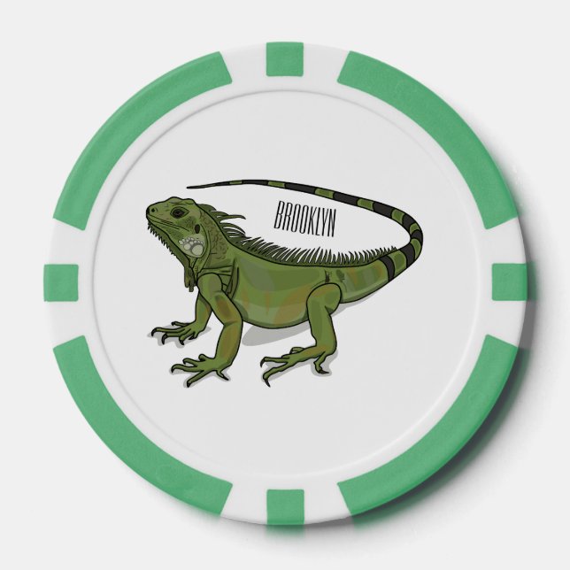 Fichas De Póquer Ilustracion personalizado de Iguana (Anverso)