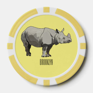 Fichas De Póquer Ilustracion personalizado de Javan rhinoceros