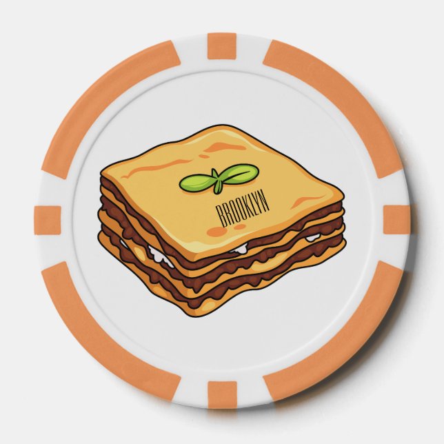 Fichas De Póquer Ilustracion personalizado de Lasagna (Anverso)