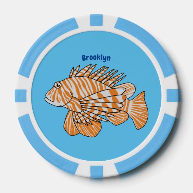 Fichas De Póquer Ilustracion personalizado de leonfish feliz (Anverso)