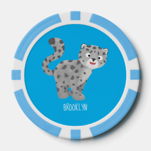 Fichas De Póquer Ilustracion personalizado de leopardo de las nieve