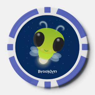 Fichas De Póquer Ilustracion personalizado de luciérnaga con brillo