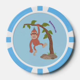 Fichas De Póquer Ilustracion personalizado de orangután bebé feliz