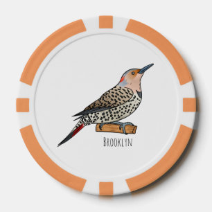 Fichas De Póquer Ilustracion personalizado de pájaro parpadeante de