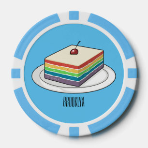 Fichas De Póquer Ilustracion personalizado de pastel de arcoiris