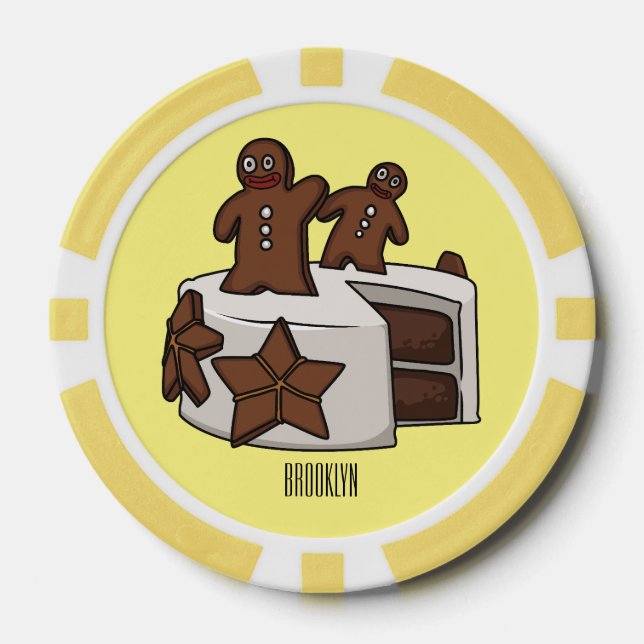 Fichas De Póquer Ilustracion personalizado de pastel de pan de jeng (Anverso)