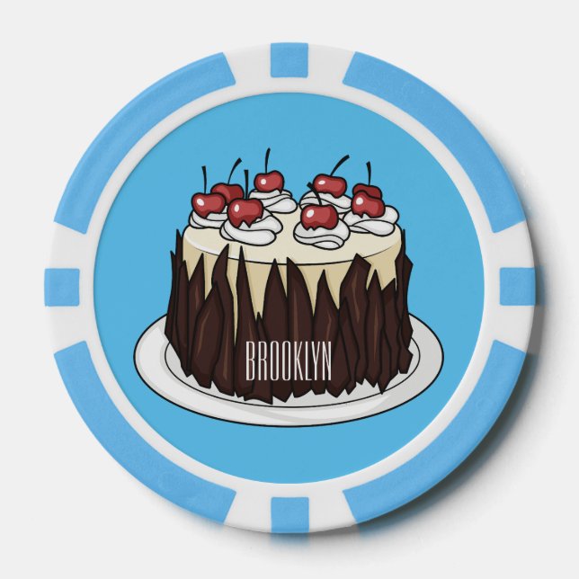 Fichas De Póquer Ilustracion personalizado de pasteles de la Selva  (Anverso)