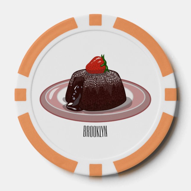 Fichas De Póquer Ilustracion personalizado de pastelitos de lava de (Anverso)