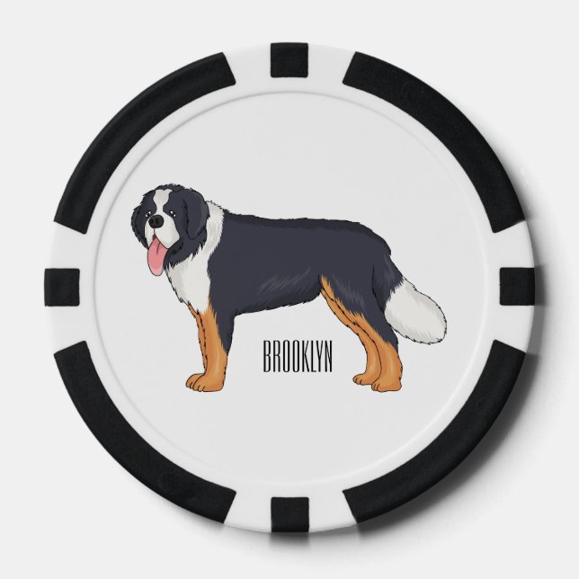 Fichas De Póquer Ilustracion personalizado de perro de montaña de B (Anverso)