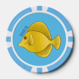 Fichas De Póquer Ilustracion personalizado de pescado tango amarill
