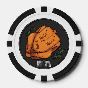 Fichas De Póquer Ilustracion personalizado de pollo asado