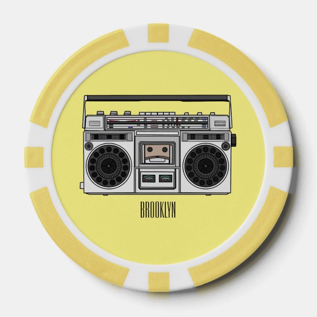 Fichas De Póquer Ilustracion personalizado de radio (Anverso)