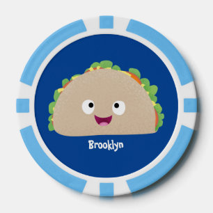 Fichas De Póquer Ilustracion personalizado de taco alegre sonriente