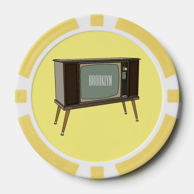 Fichas De Póquer Ilustracion personalizado de televisión (Anverso)