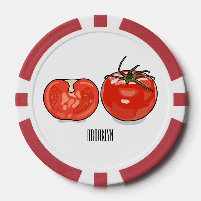Fichas De Póquer Ilustracion personalizado de tomate (Anverso)