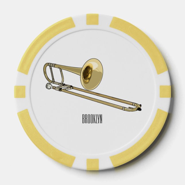 Fichas De Póquer Ilustracion personalizado de Trombone (Anverso)
