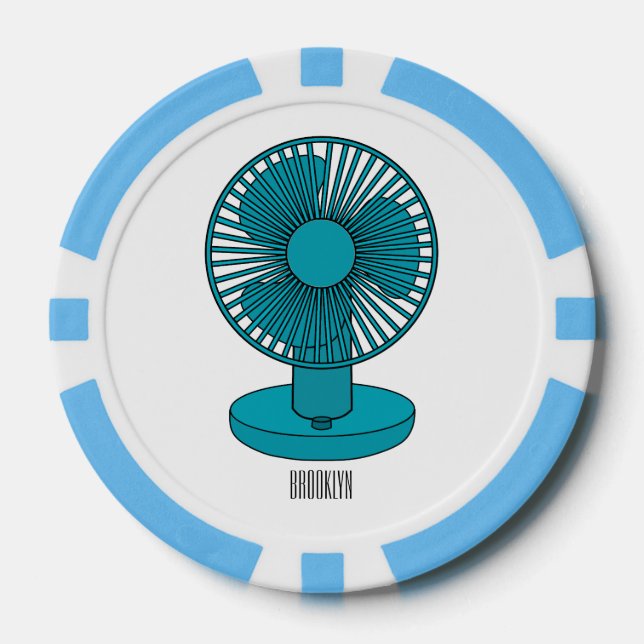 Fichas De Póquer Ilustracion personalizado de ventilador (Anverso)