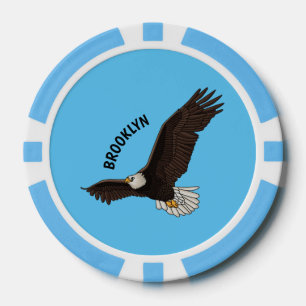 Fichas De Póquer Ilustracion personalizado del águila calva