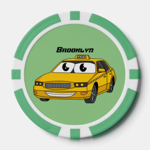 Fichas De Póquer Ilustracion personalizado divertido de taxi amaril