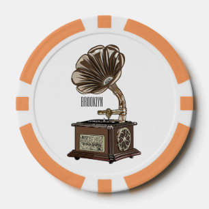 Fichas De Póquer Ilustracion personalizado girable