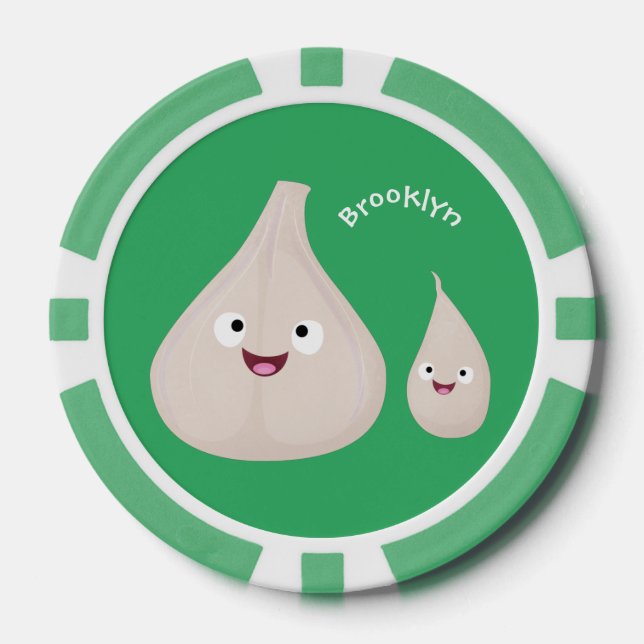 Fichas De Póquer Ilustracion vegetal de personalizado de ajo dulce (Anverso)