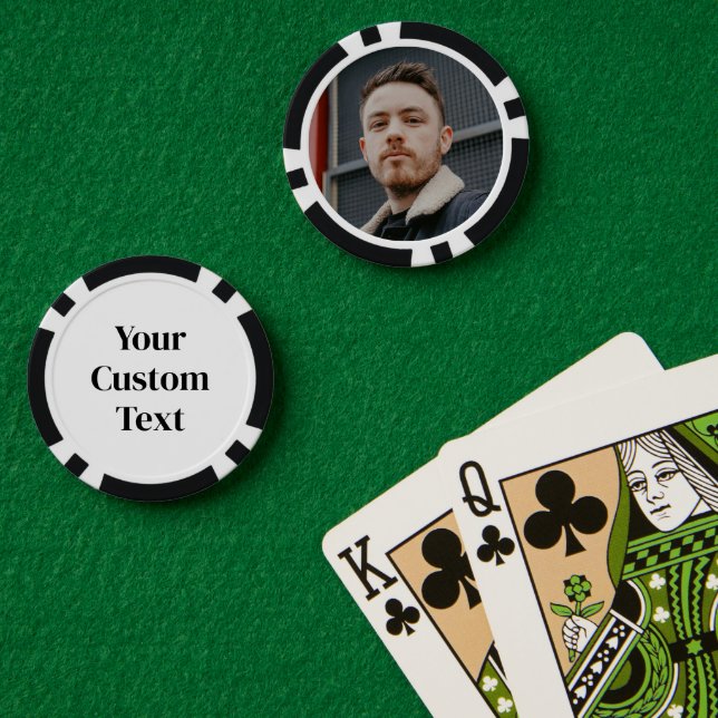 Fichas De Póquer Imagen de texto de foto impresa personalizada (Mesa de Poker (Doble))