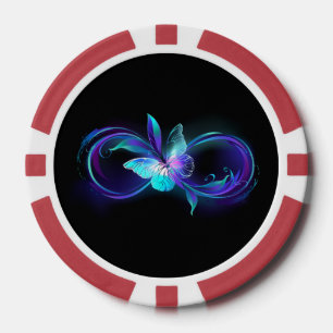 Fichas De Póquer Infinito brillante con mariposa mágica