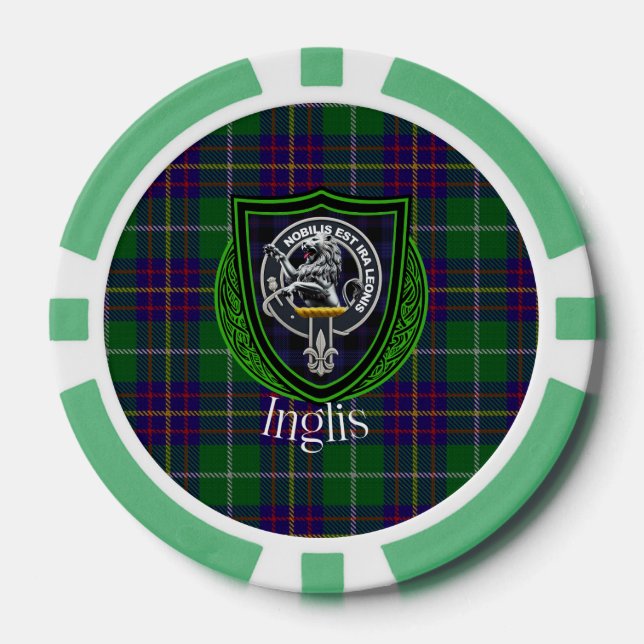 Fichas De Póquer Inglis Scottish Clan Tartan & Crest (Anverso)
