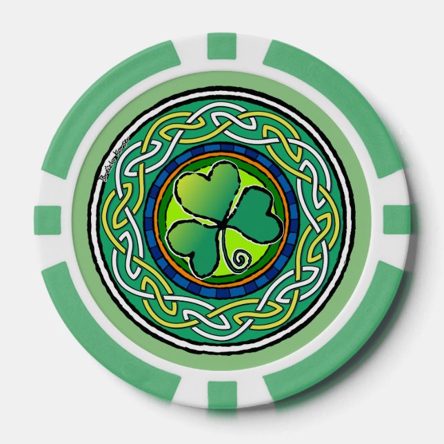 Fichas De Póquer Irish shamrock (Anverso)